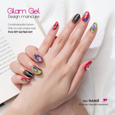 Glam Gel design manicure｜美甲貼設計款｜菱形水鑽