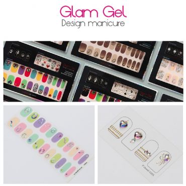 Glam Gel design manicure｜美甲貼設計款｜心形水鑽